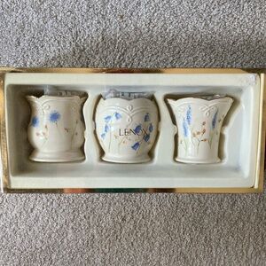 Classic Lennox set of three floral votives